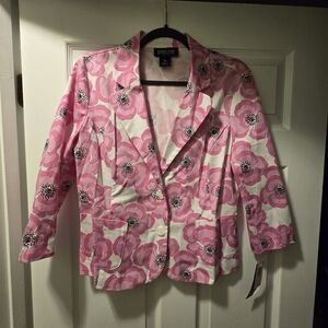 Briggs New York Pink and White Floral Blazer